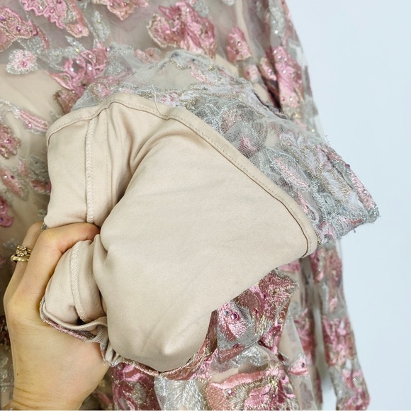 Mac Duggal pink Floral Embroidered Tulle Column Gown - Picture 14 of 16